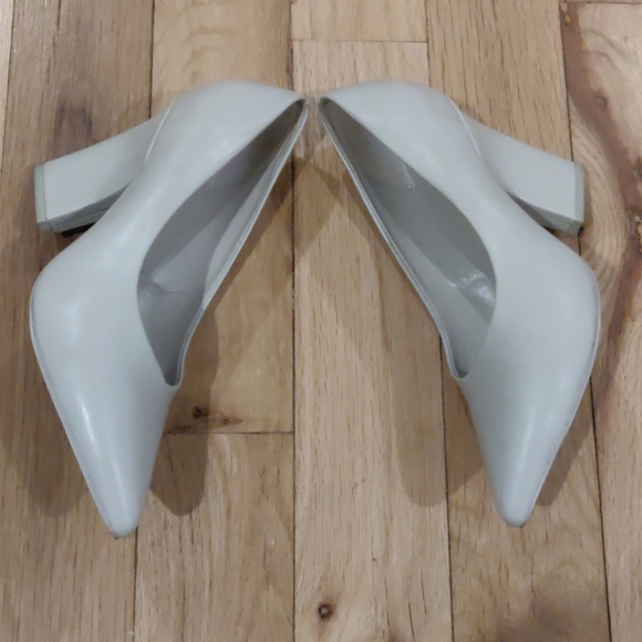 Oak + Fort Cream Vegan Leather Heels with … - Picture 3 of 10
